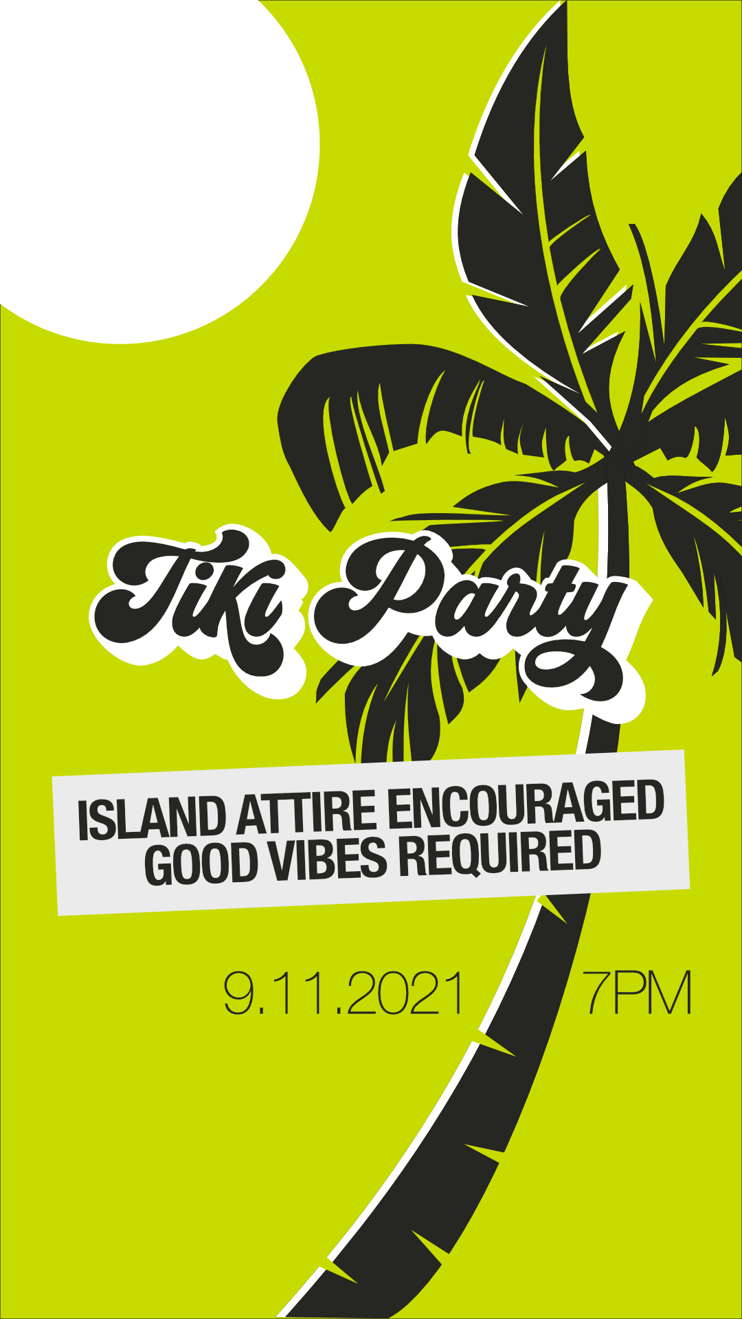 Poster for a tiki party